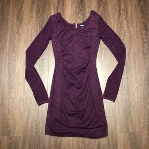 Express sparkly purple long sleeve dress